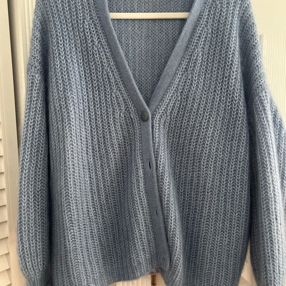 Sezane Cozy Blue Women's Sweater - Picture 2 of 5
